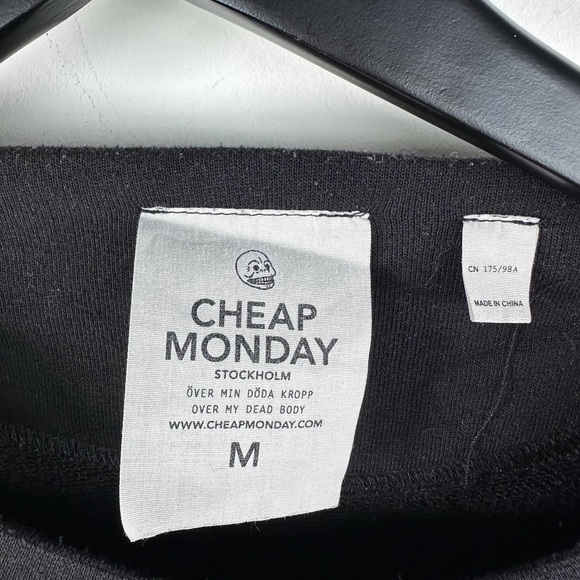 Cheap Monday Black Crewneck Sweatshirt - Wrinkled, Distressed Style, Size M - Picture 4 of 5